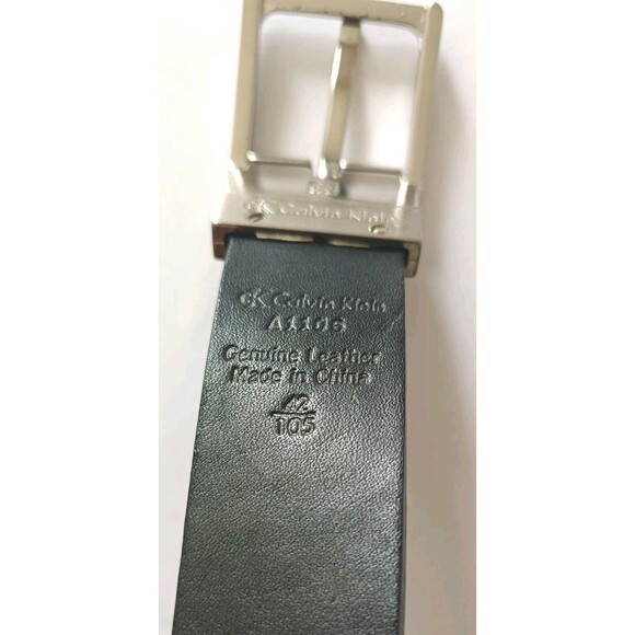 Calvin Klein Men's Belt Size 42 Reversible Genuine Leather Black Dress Work Belt - Picture 5 of 8